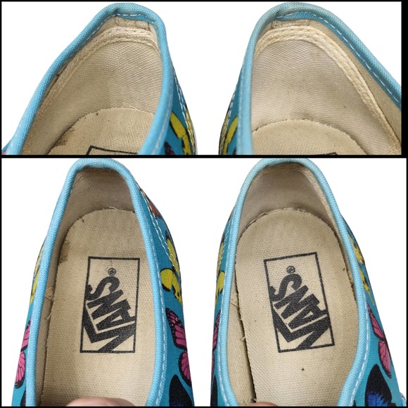 Vans Shoes Womens 6 Blue Butterfly Colorful Low Tops Lace Up Sneakers Skateboard - Picture 9 of 11